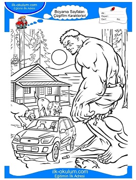Çocuklar İçin Hulk Boyama Sayfaları 